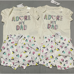 2 3-6 Months Twin Girls Baby Gap “Adore My Dad” Outfits